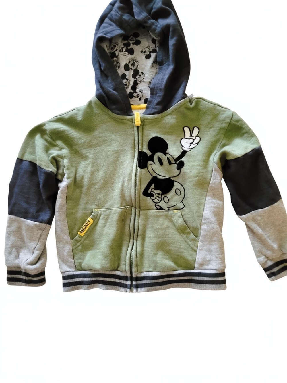 Disney Green and Gray Mickey Mouse Hoodie 4t